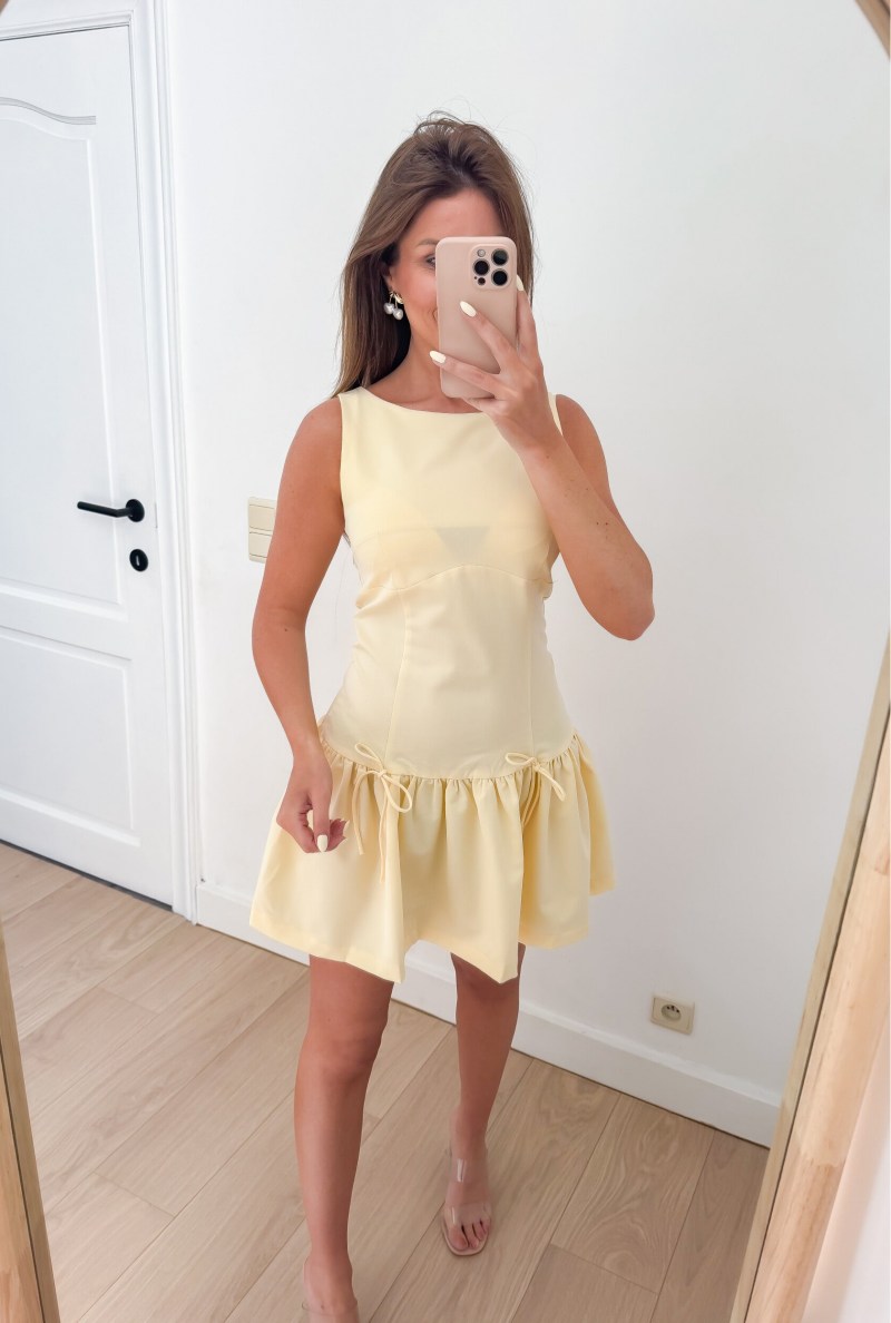 Butter Mini Bow Dress — S