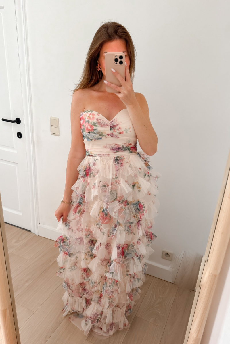 Strapless Tulle Flowergarden Dress — S