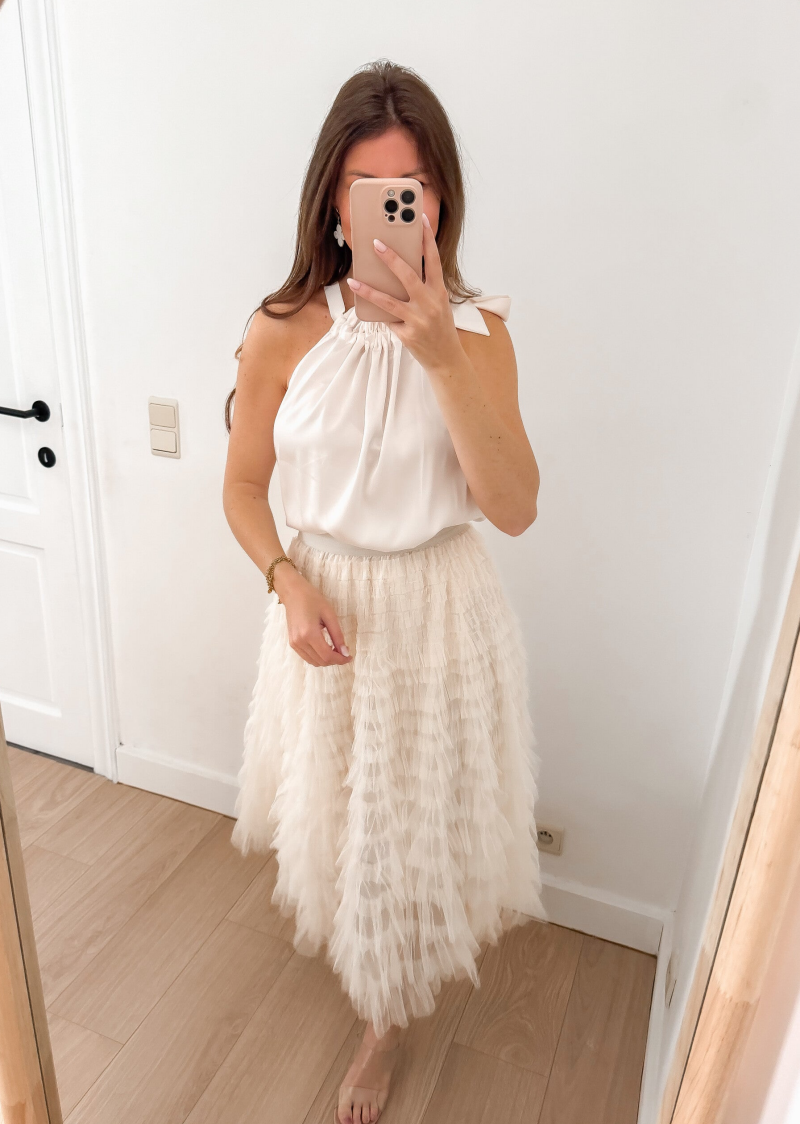 Beige Tulle Skirt