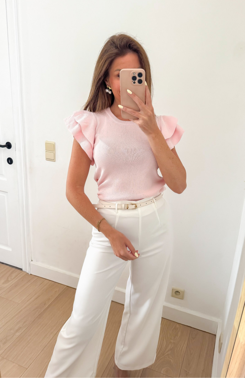 White Linnen Look Pants — 36/S