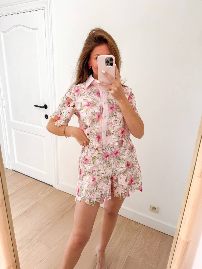 Pink Broderie Set — S/M