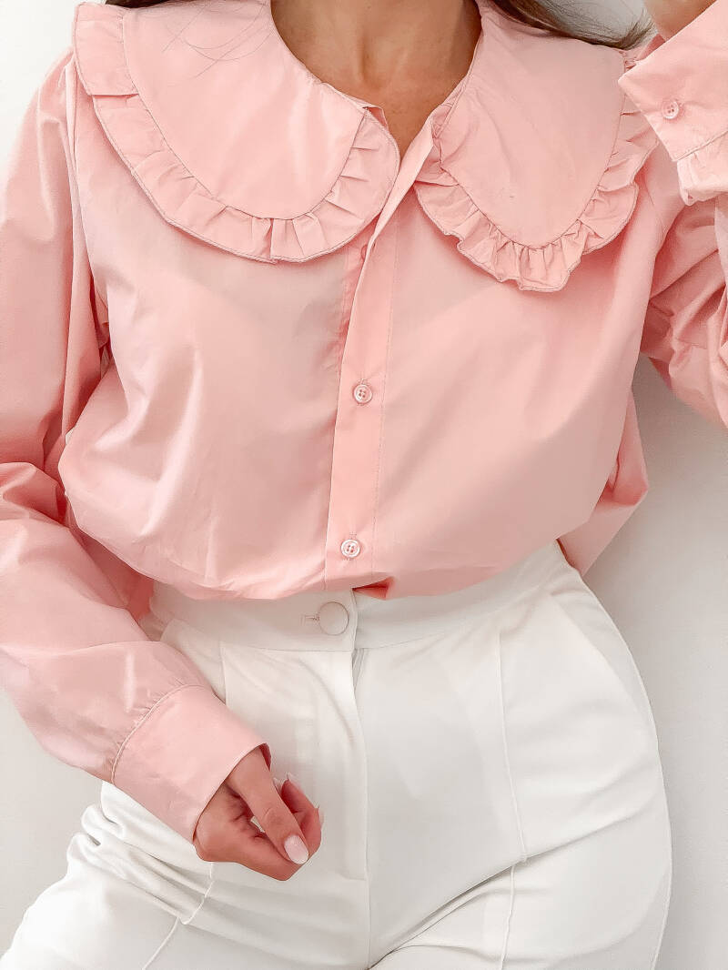 Pink Collar Cotton Blouse