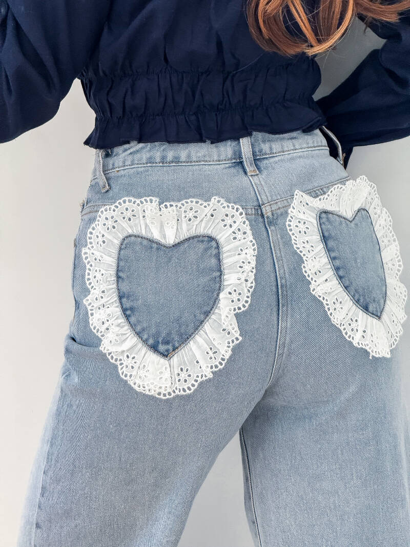 Lace Hearts Jeans — XS/34