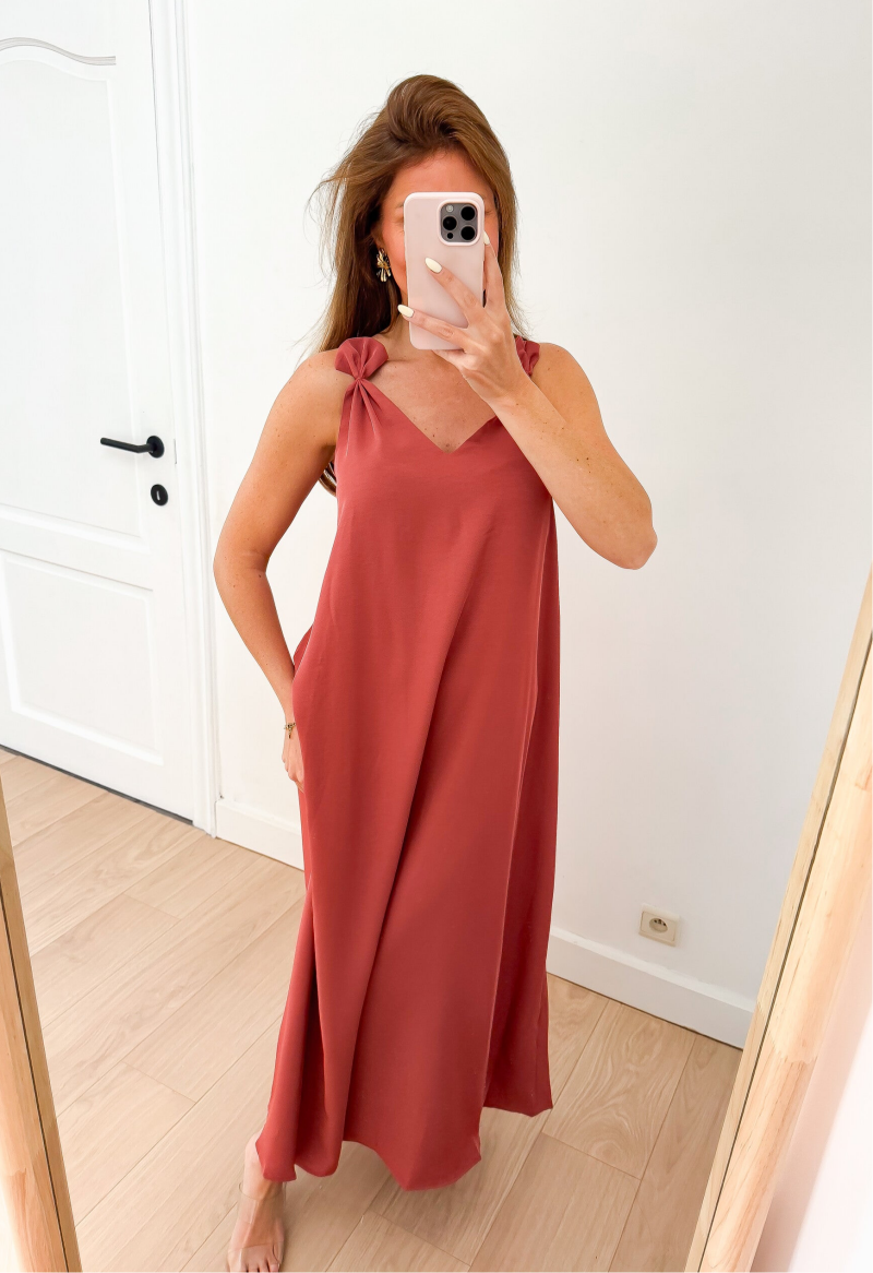Terracotta Maxi Summer Dress — S/M