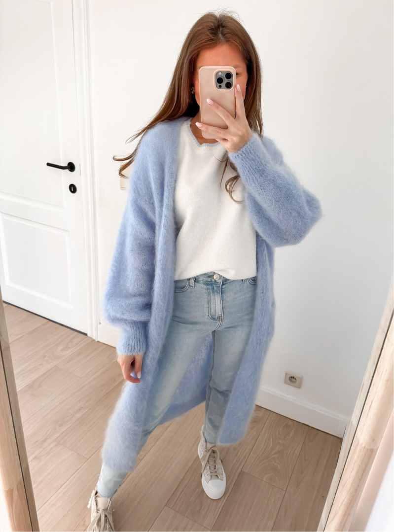 Blue Mohair Cardigan