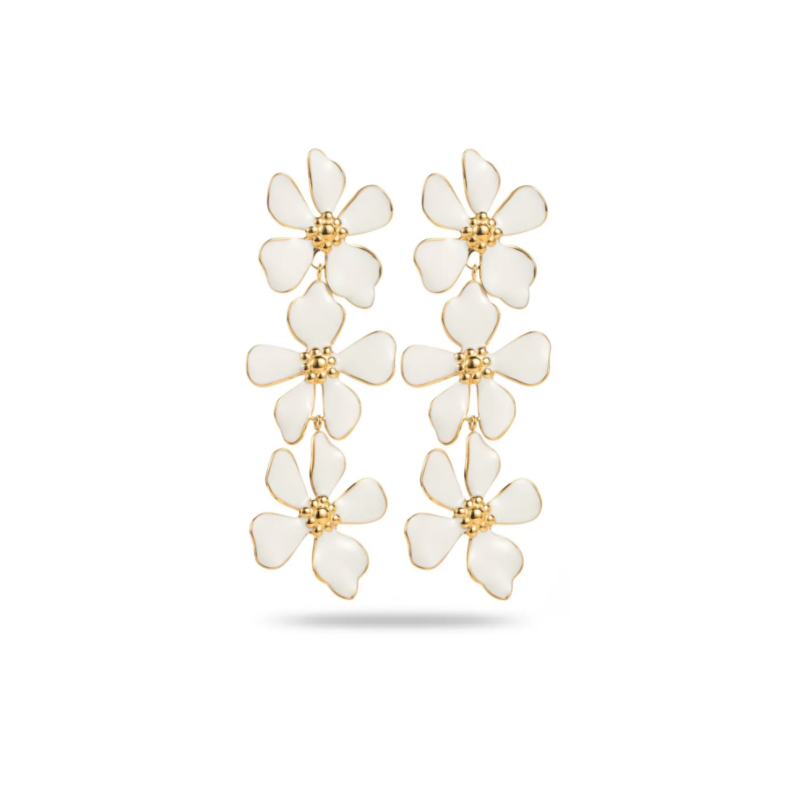 White Dreamy Garden Earrings