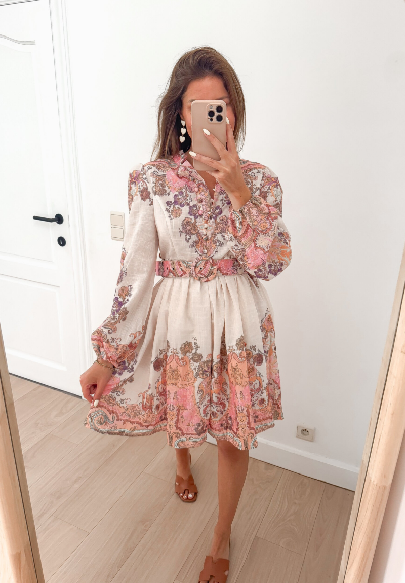 Terracotta Mint Linnen Dress — S/M