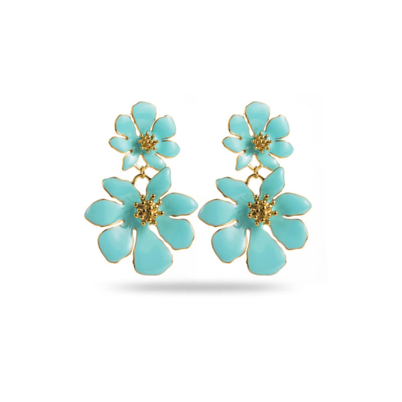 Blue Magnolia Earrings