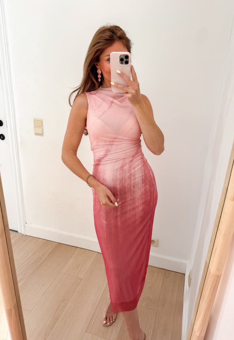 Pink/Terracotta Long Dress