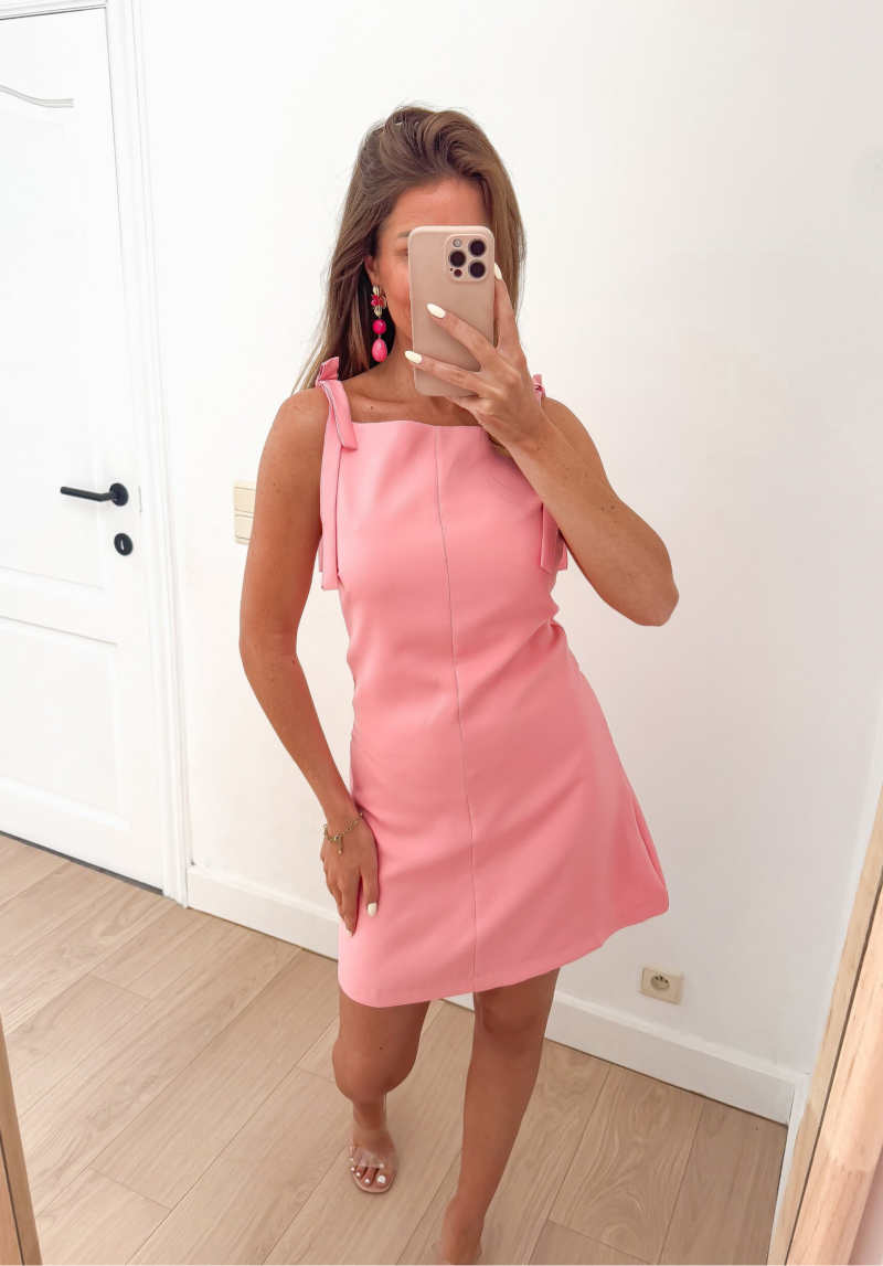 Pink Bow Mini Dress — S