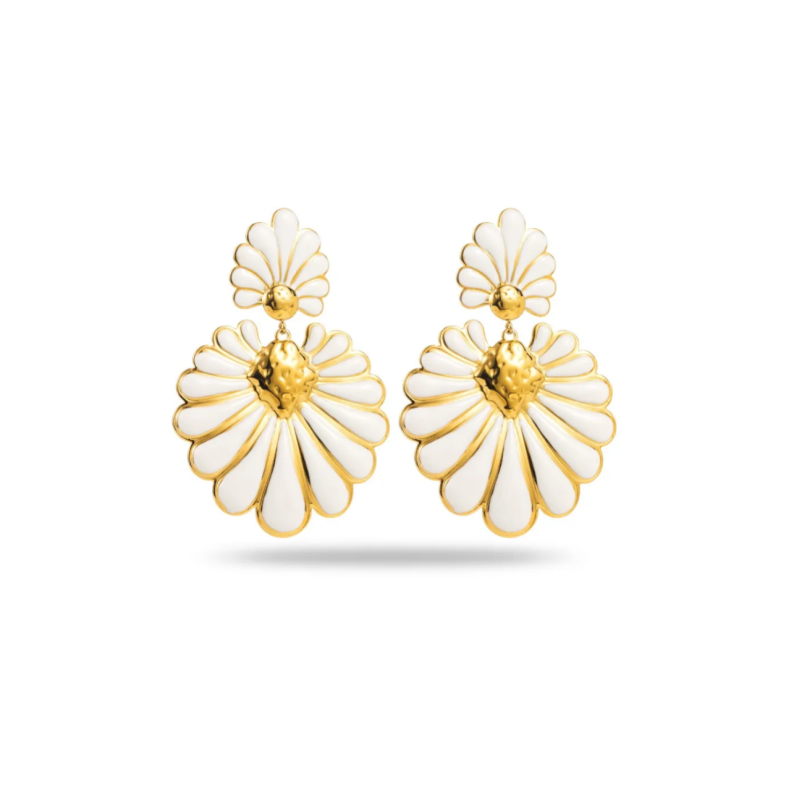 White / Gold Icy Earrings