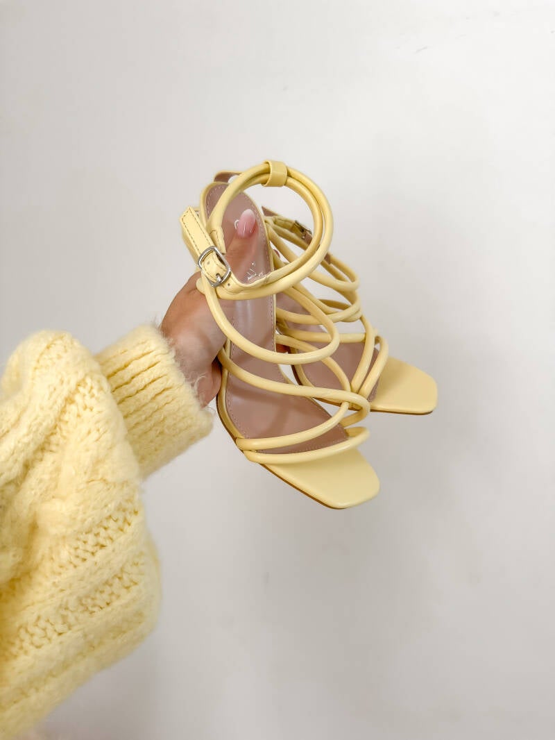 Yellow Strap Heels — 36