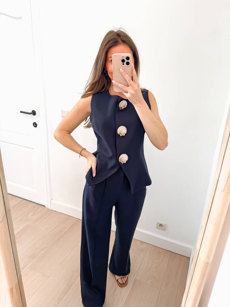 Marine Perfect Cotton Trouser — XS
